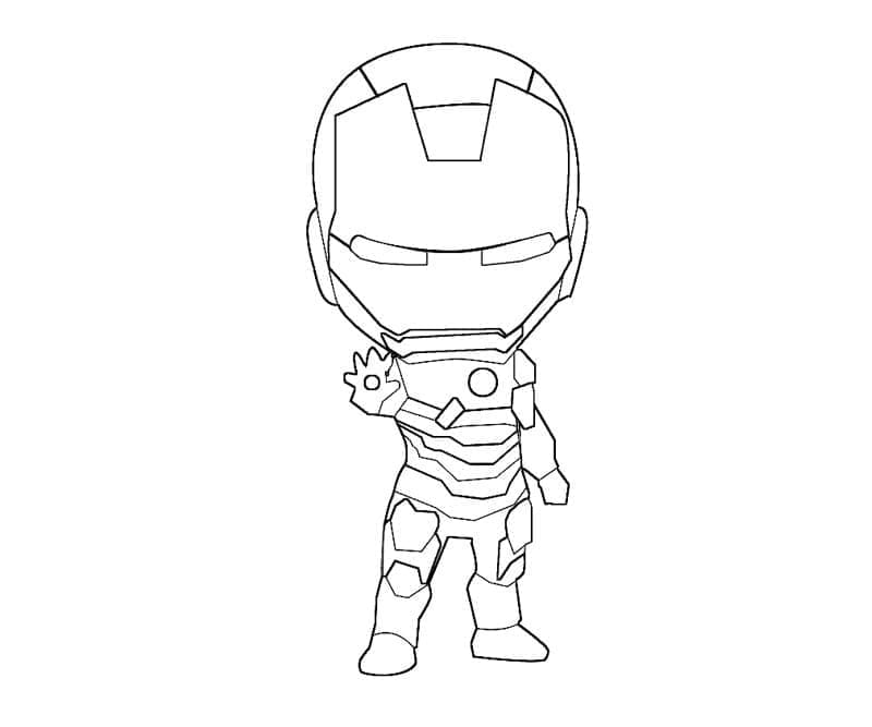 Desenho de Homem de Ferro Chibi para Colorir