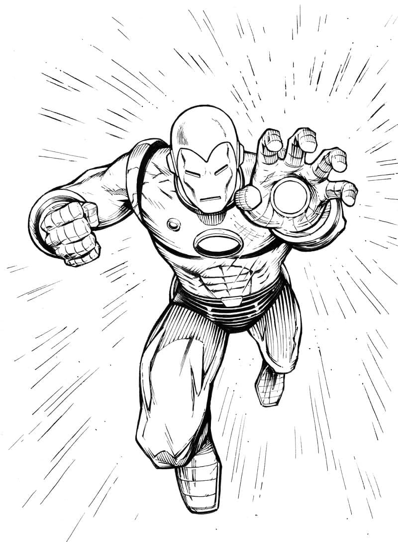 Desenho de Homem de Ferro de Vingadores para Colorir