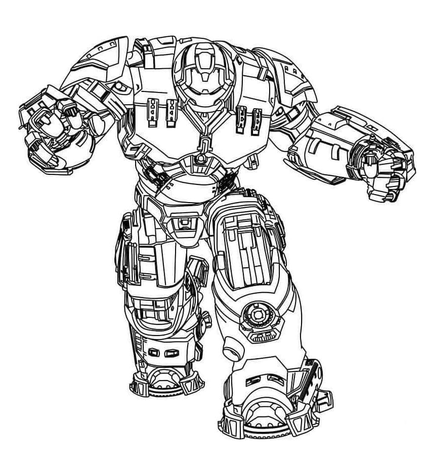 Desenho de Homem de Ferro Hulkbuster para Colorir