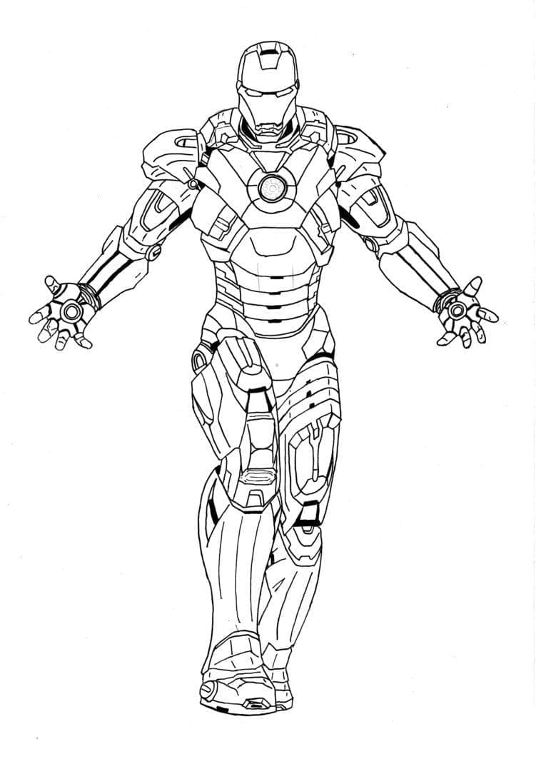 Desenho de Homem de Ferro Imprimivel para Colorir