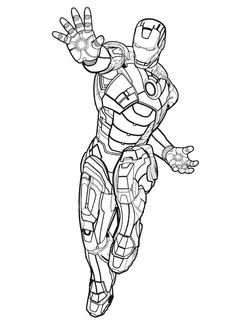 Desenho de Homem de Ferro Marvel para Colorir