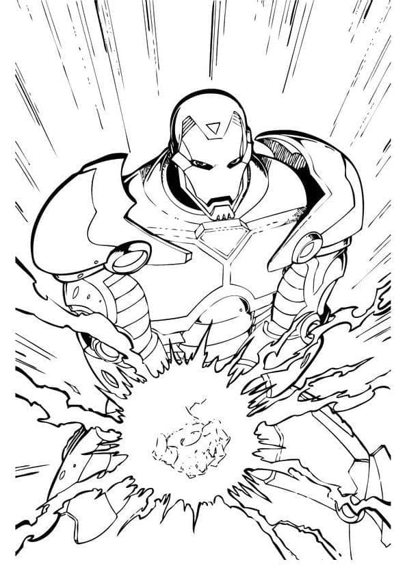 Desenho de Homem de Ferro Poderoso para Colorir