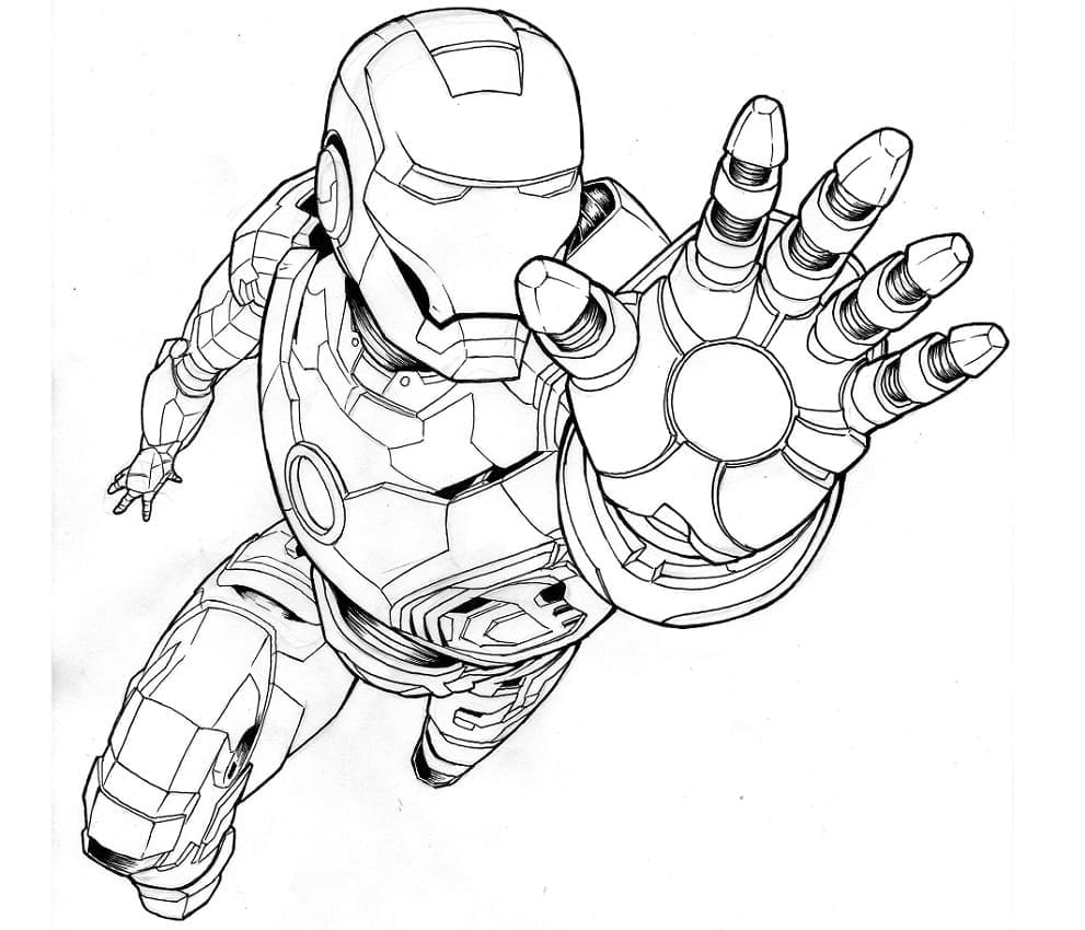 Desenho de Homem de Ferro Super Herói da Marvel para Colorir