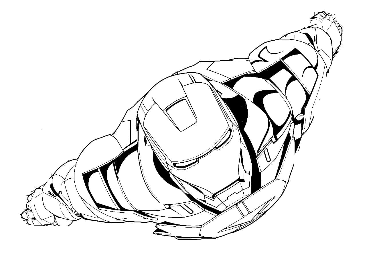 Desenho de Homem de Ferro Voador para Colorir