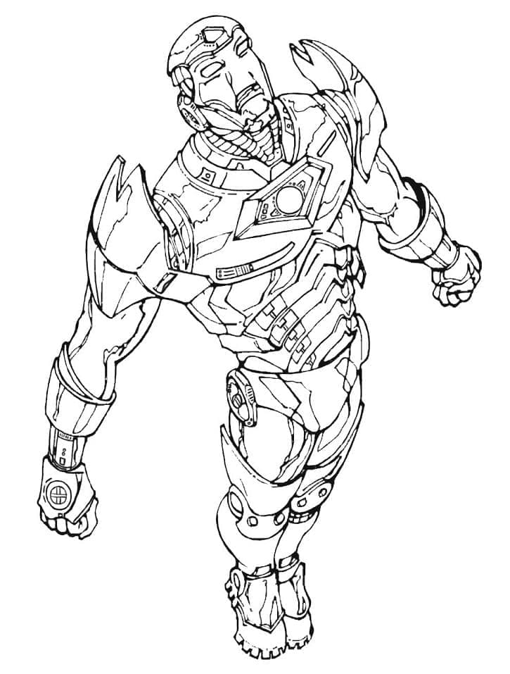 Desenho de Super Herói da Marvel Homem de Ferro para Colorir
