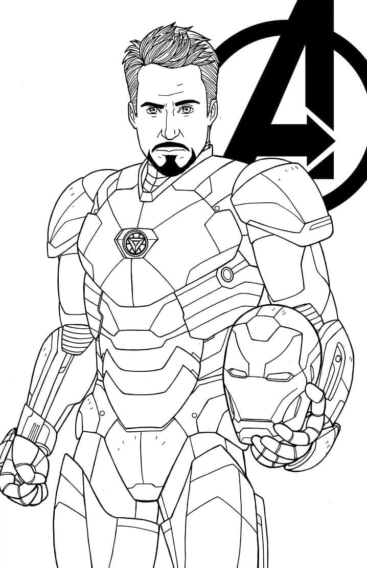 Desenho de Tony Stark Homem de Ferro para Colorir