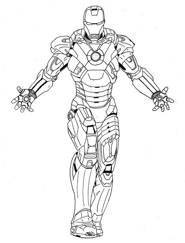 Desenho Homem de Ferro Herói para Colorir