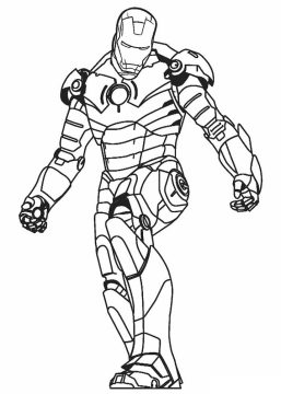 Desenho Homem de Ferro Simples para Colorir