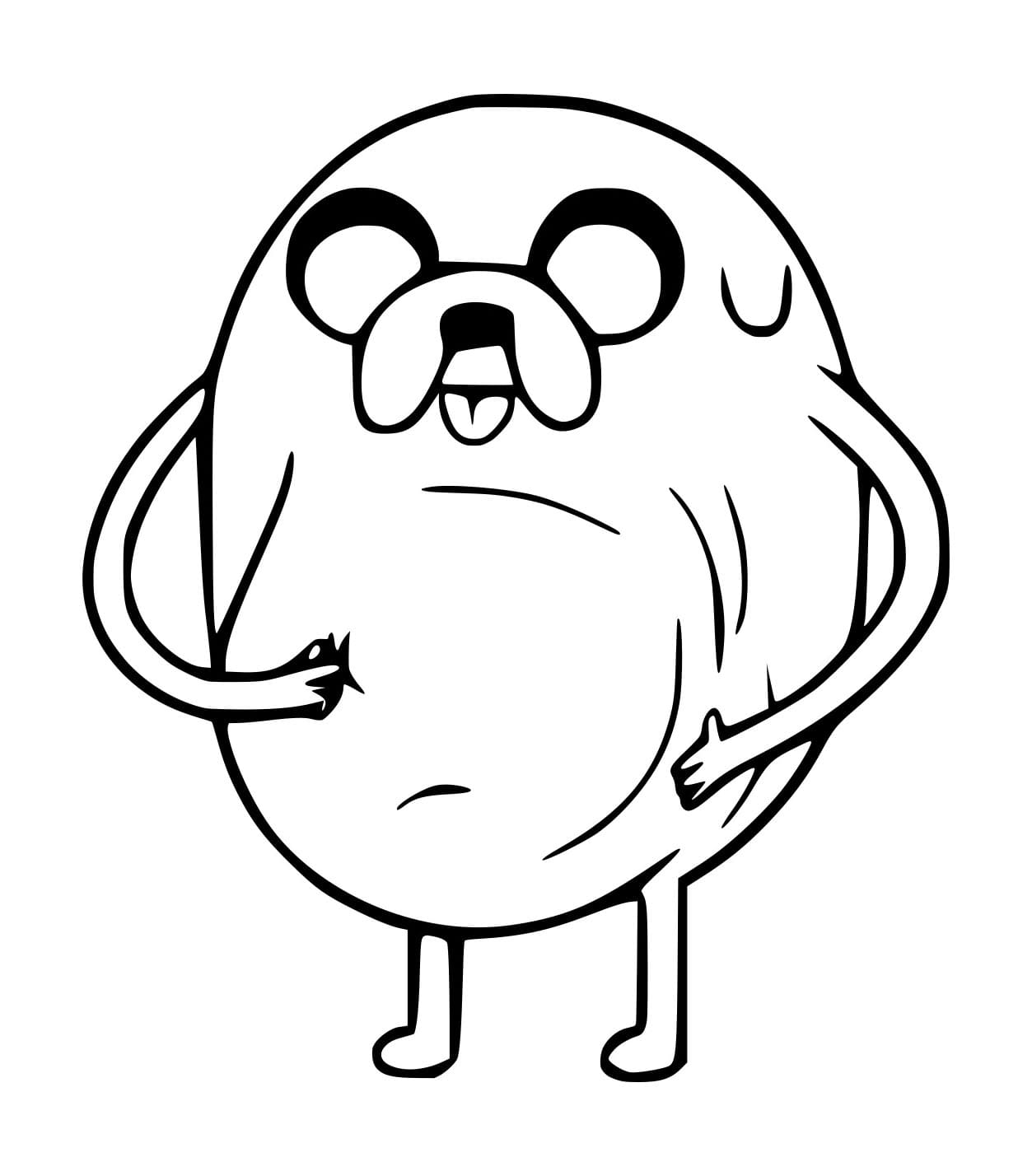 Desenho de Cachorro Gordo Jake para Colorir