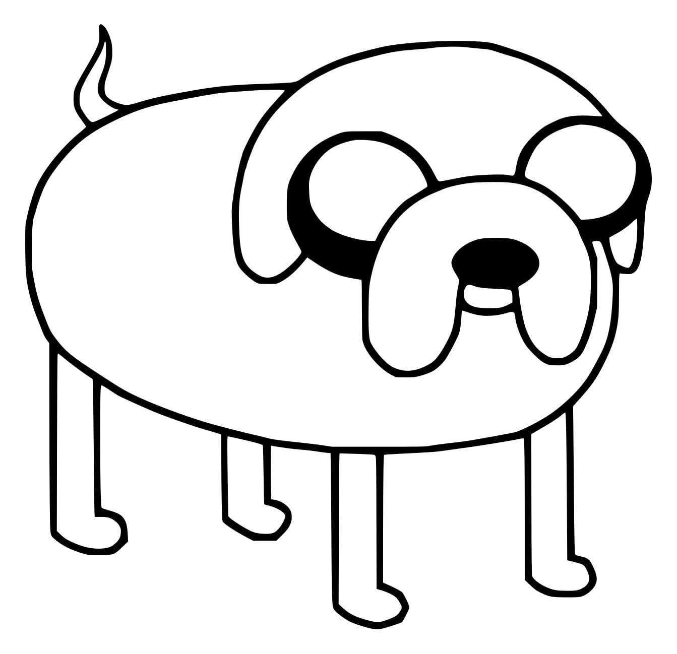 Desenho de Cachorro Jake Simples para Colorir