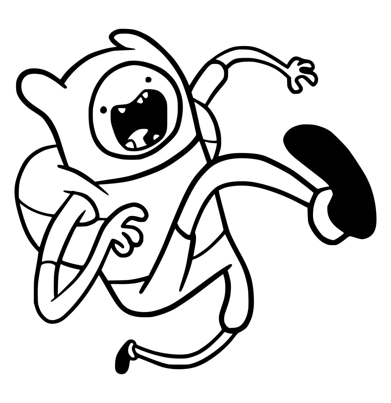 Desenho de Finn Correndo para Colorir