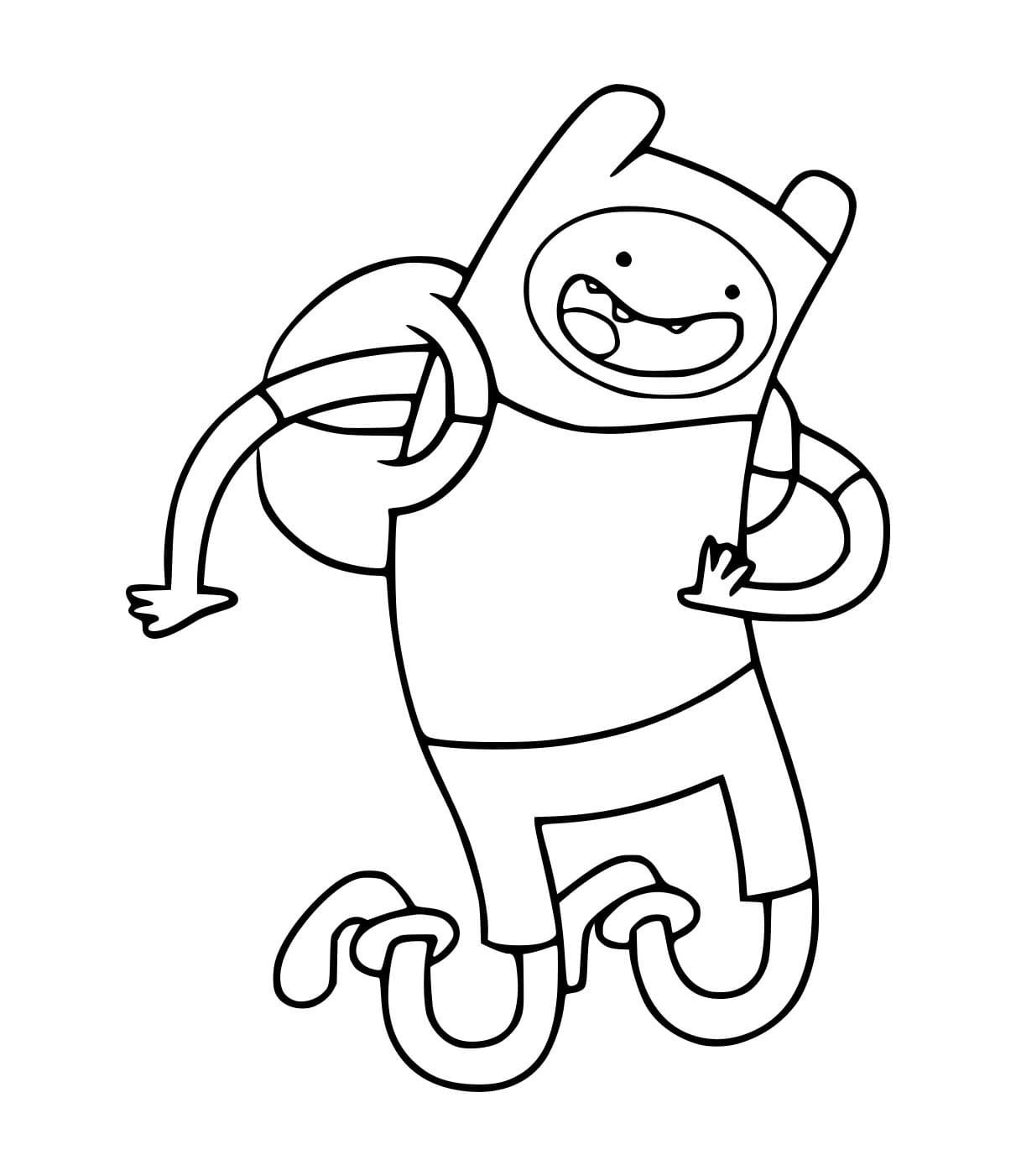 Desenho de Finn Feliz para Colorir