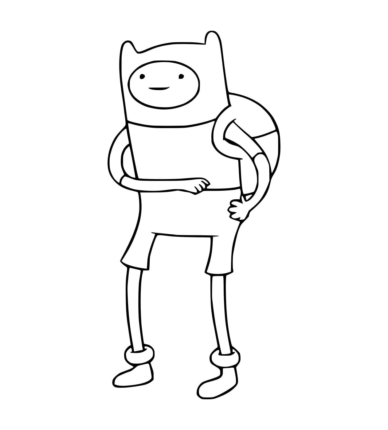 Desenho de Finn Sorrindo para Colorir