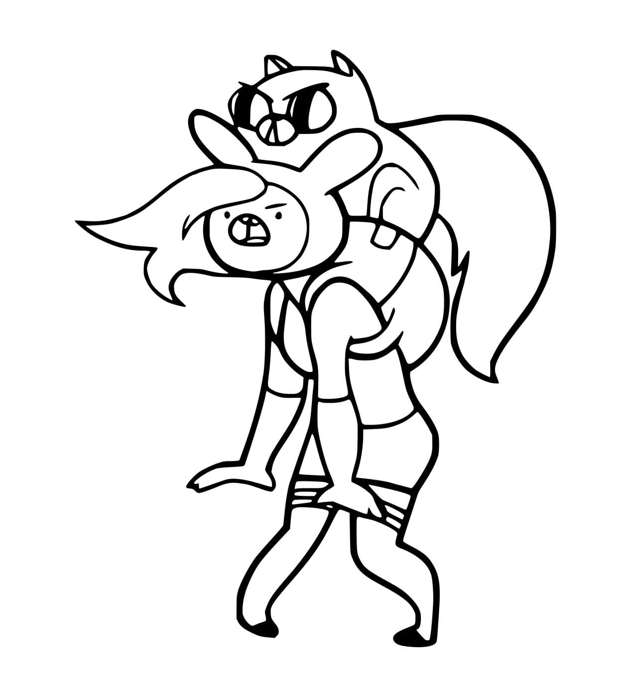 Desenho de Fionna e Bolo para Colorir