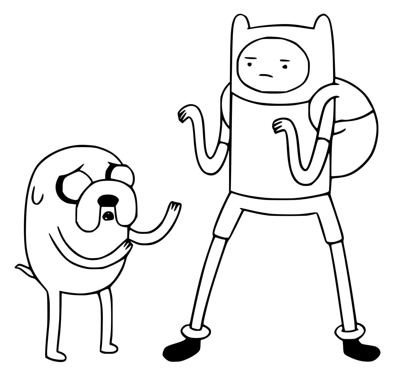 Desenho de Jake Levando Finn para Colorir