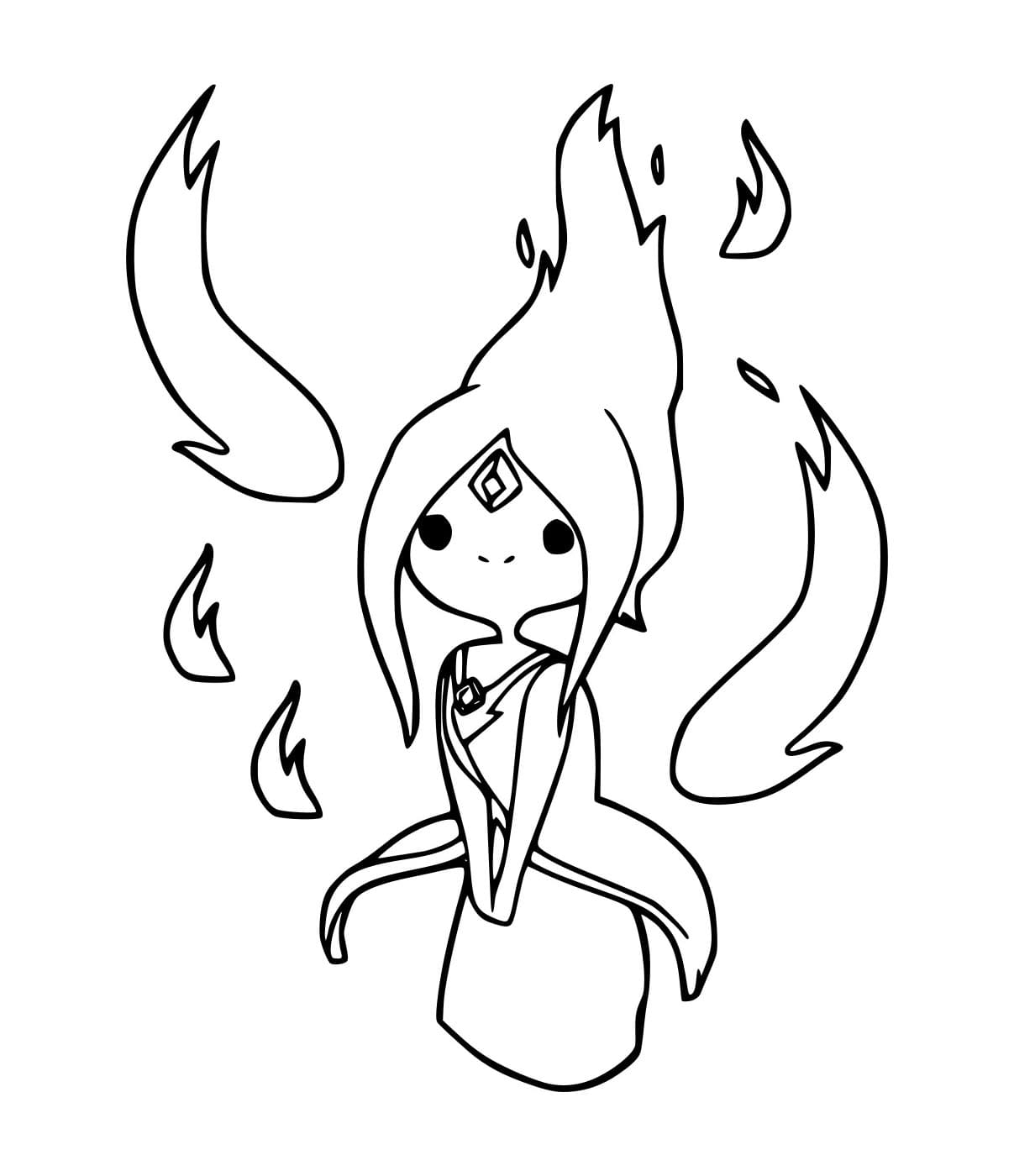 Desenho de Princesa de Fogo para Colorir
