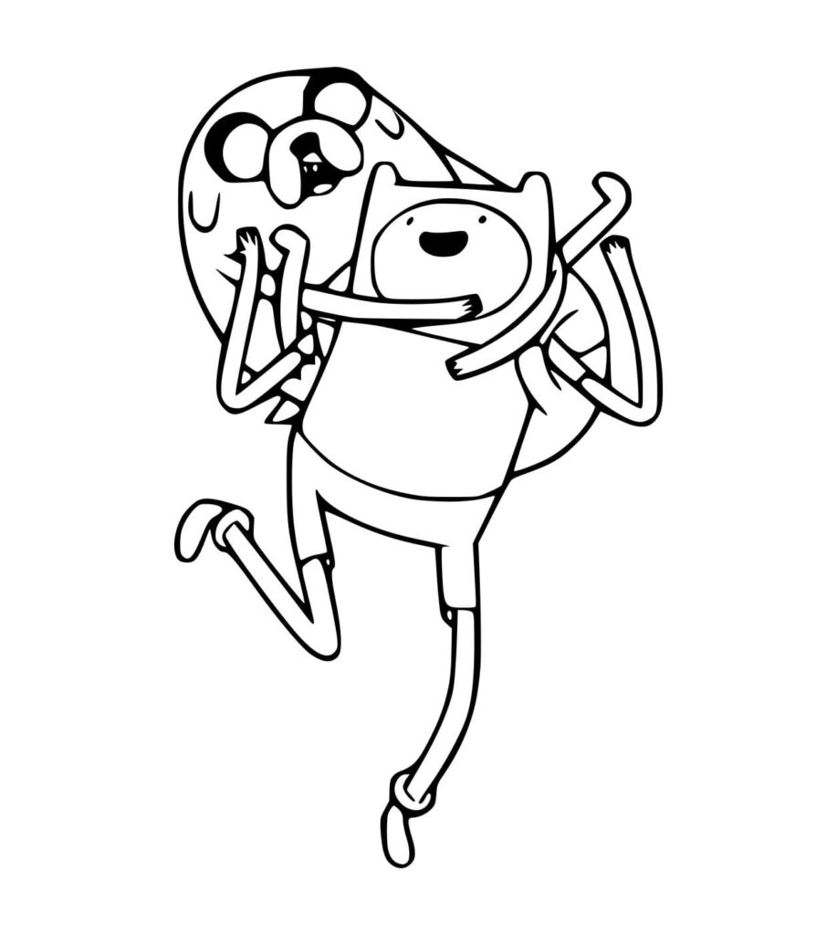 Desenho de Jake Abraçá Finn para Colorir