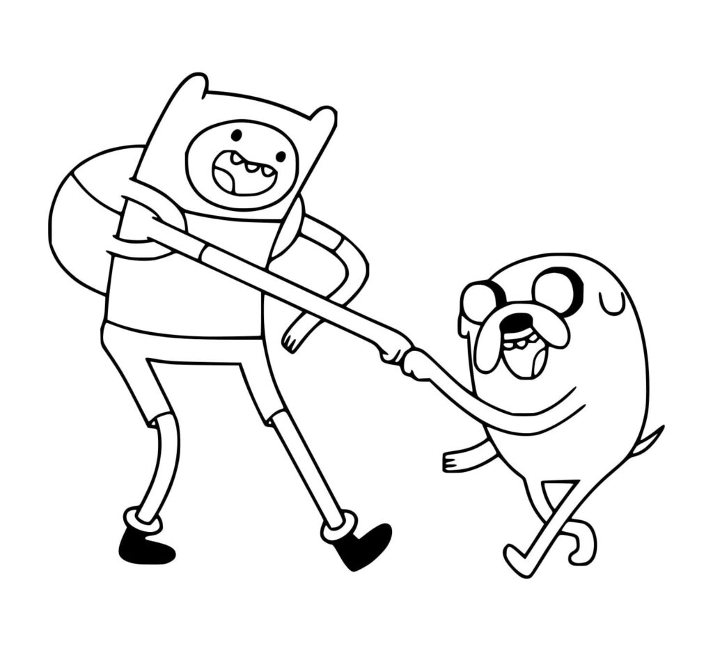Desenho de Jake da Cinco para Finn para Colorir