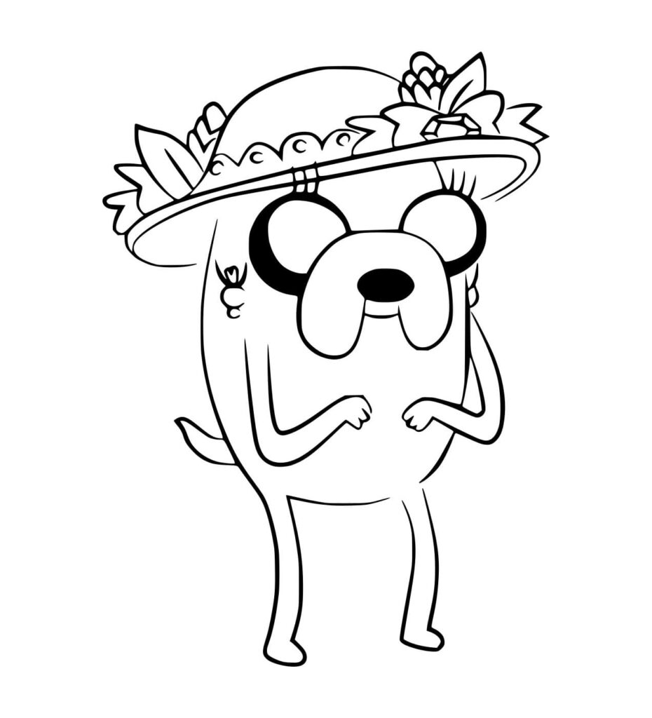 Desenho de Jake no Chapéu para Colorir