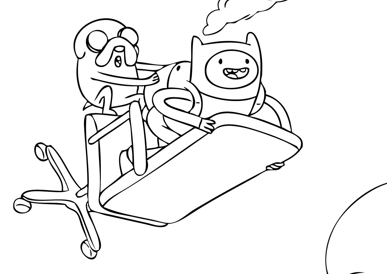 Desenho Pdf da Hora de Aventurá para Pintar Grátis