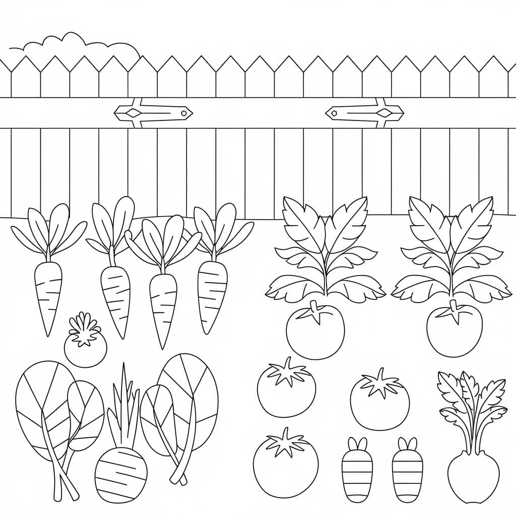 Desenho de Horta Imprimivel para Colorir