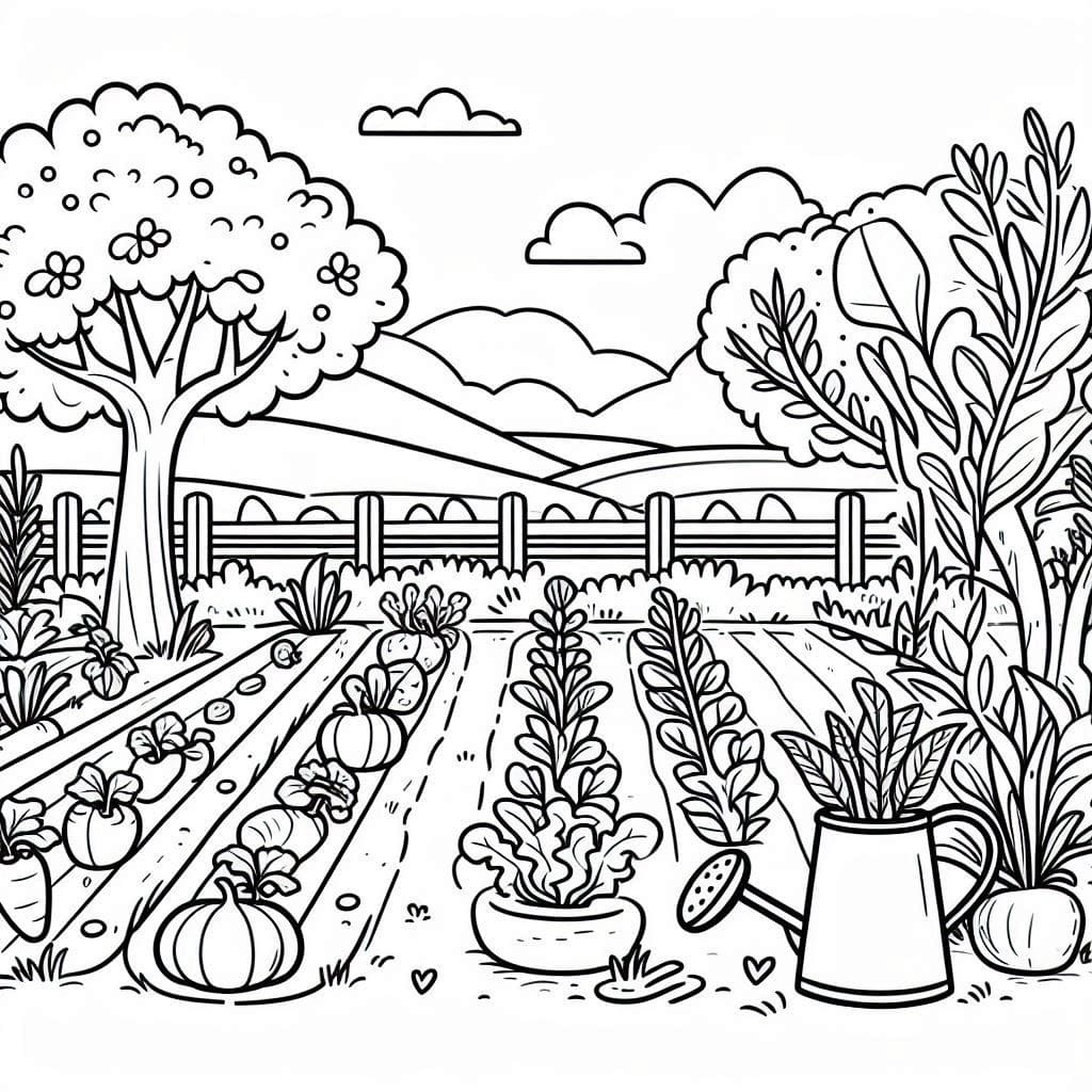 Desenho de Horta Normal para Colorir