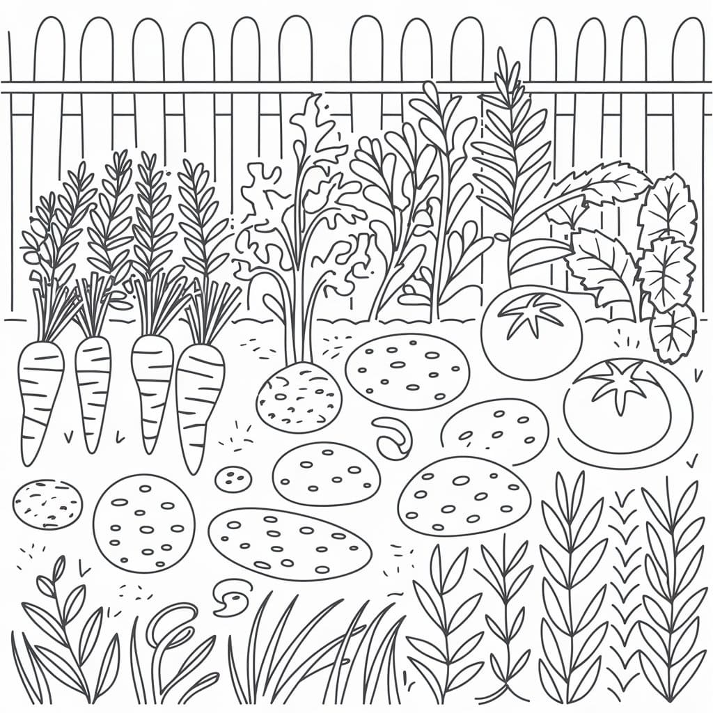 Desenho de Horta para Crianças de 3 Ano para Colorir