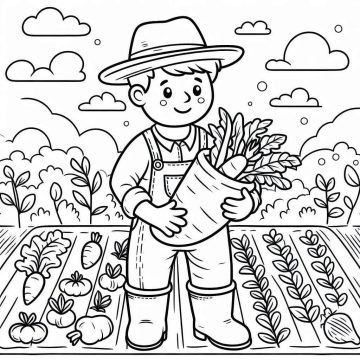 Desenho de Horta para crianças para Colorir