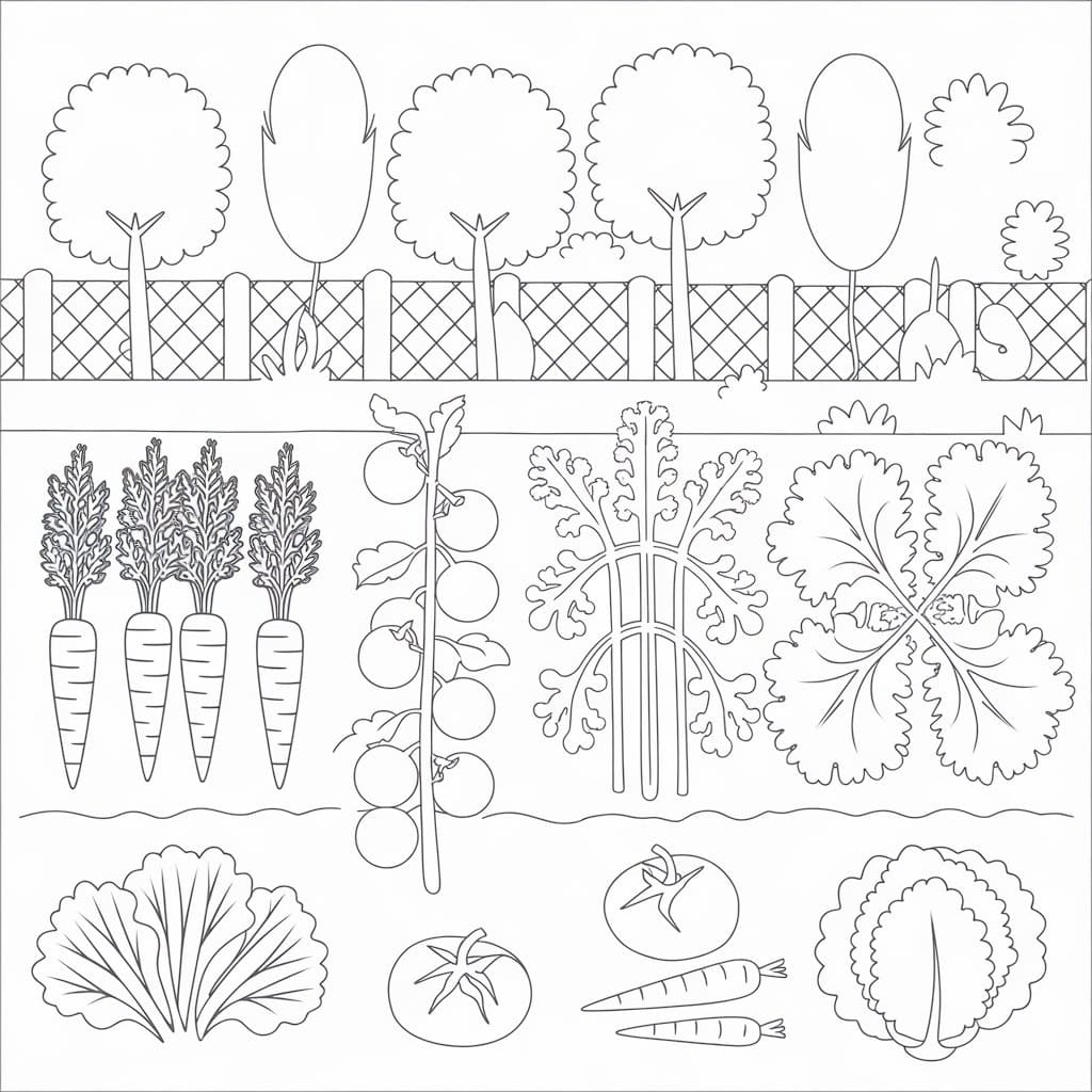Desenhos de Horta para Colorir