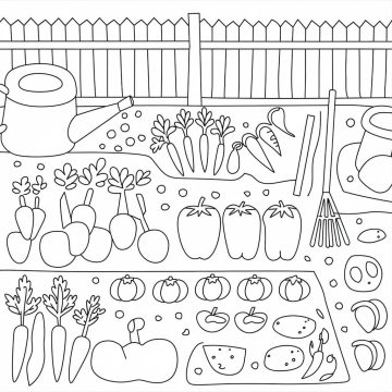 Desenho de Uma Horta para Colorir
