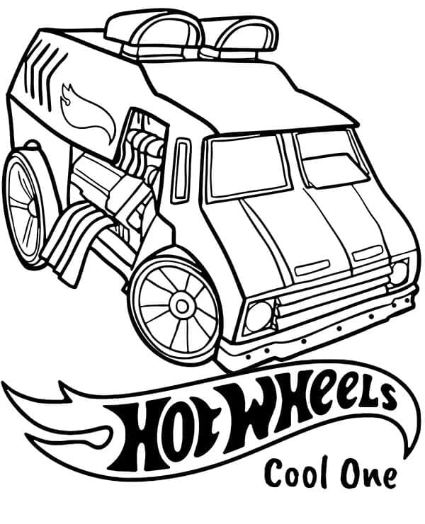 Desenho de Hot Wheels Cool One para Colorir