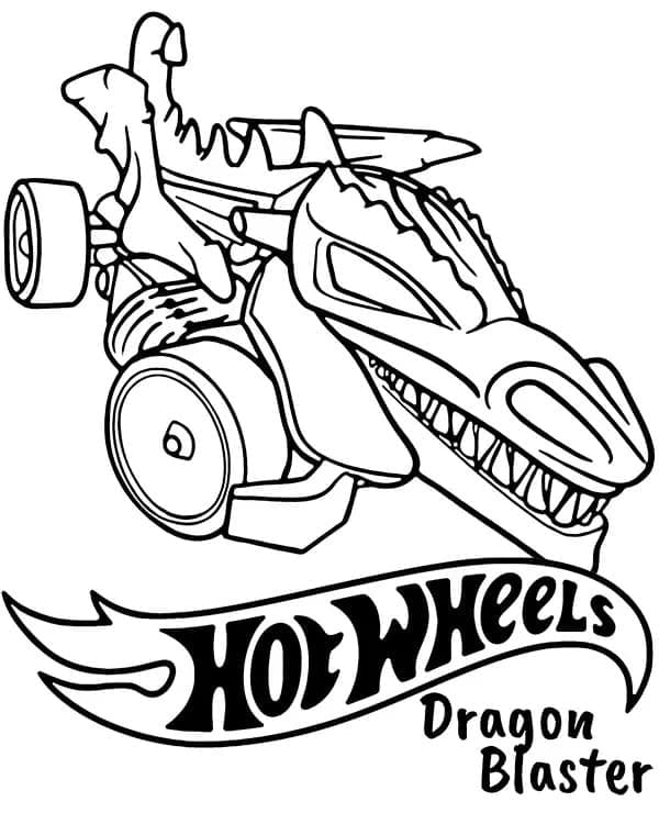 Desenho de Hot Wheels Dragon Blaster para Colorir
