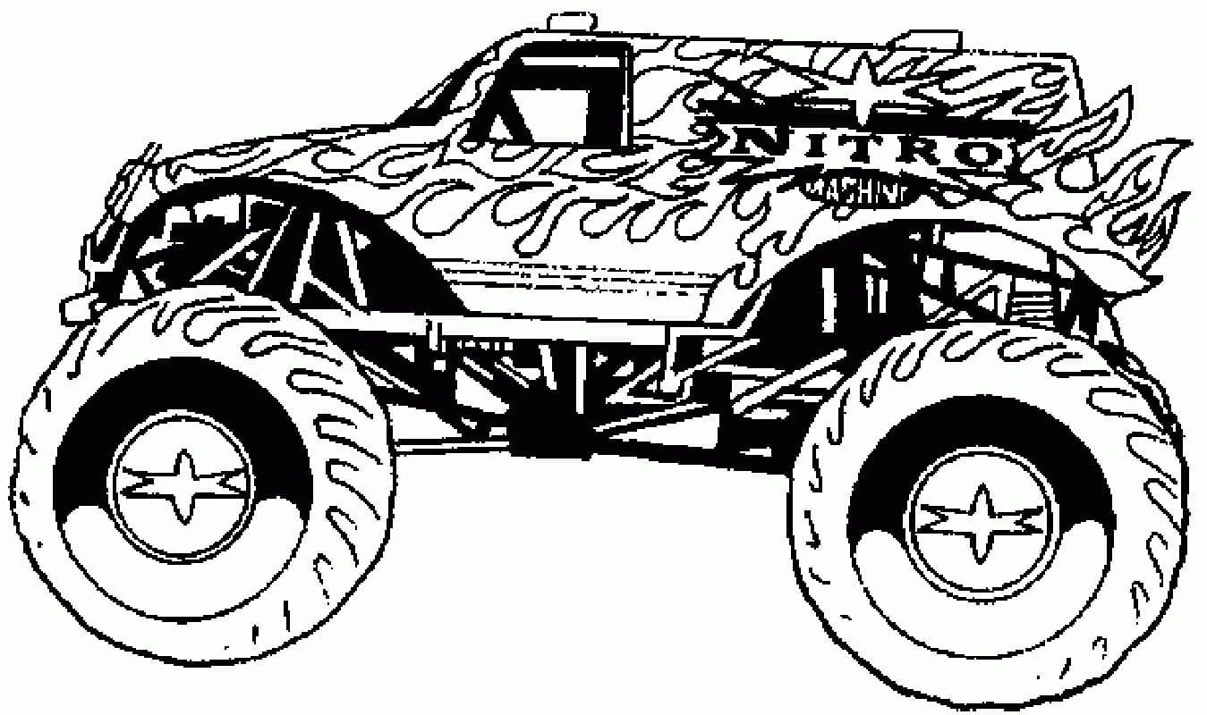 Desenho de Hot Wheels Jeep Nitro para Colorir