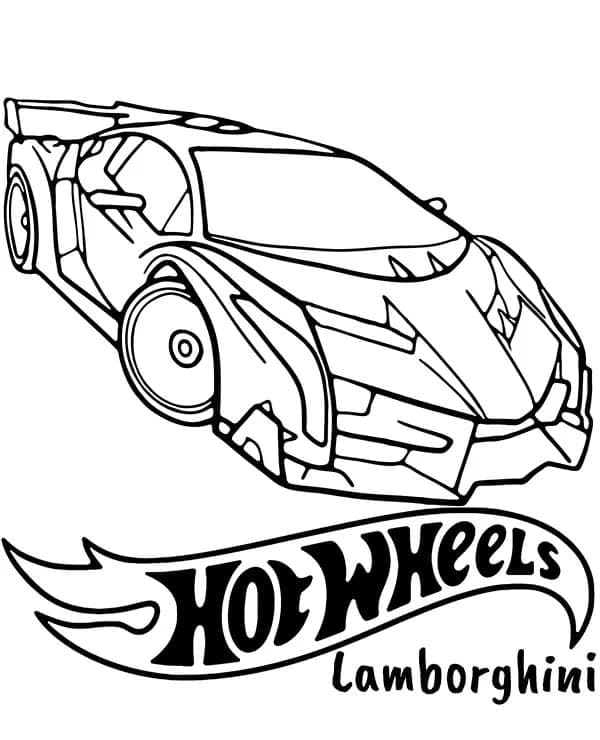 Desenho de Hot Wheels Lamborghini para Colorir