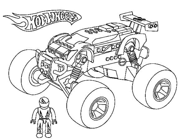 Desenho de Hot Wheels Lego para Colorir