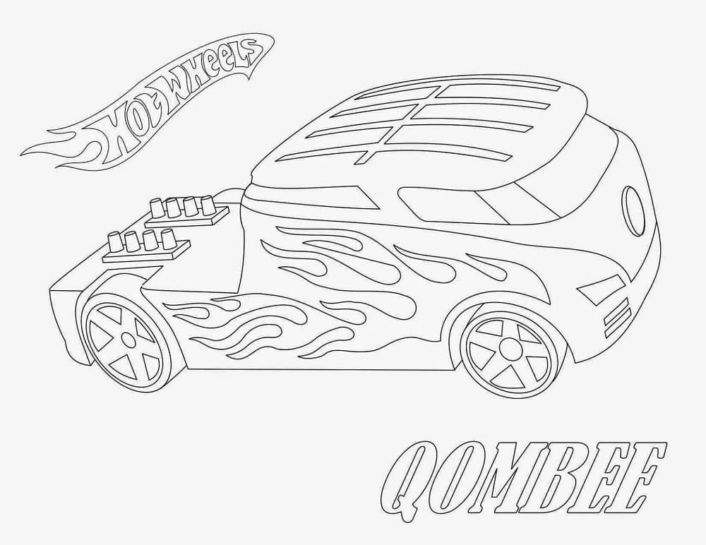 Desenho de Hot Wheels Qombee para Colorir