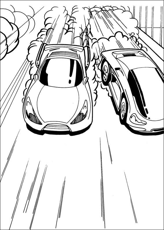 Desenho Hot Wheels Divertido para Colorir