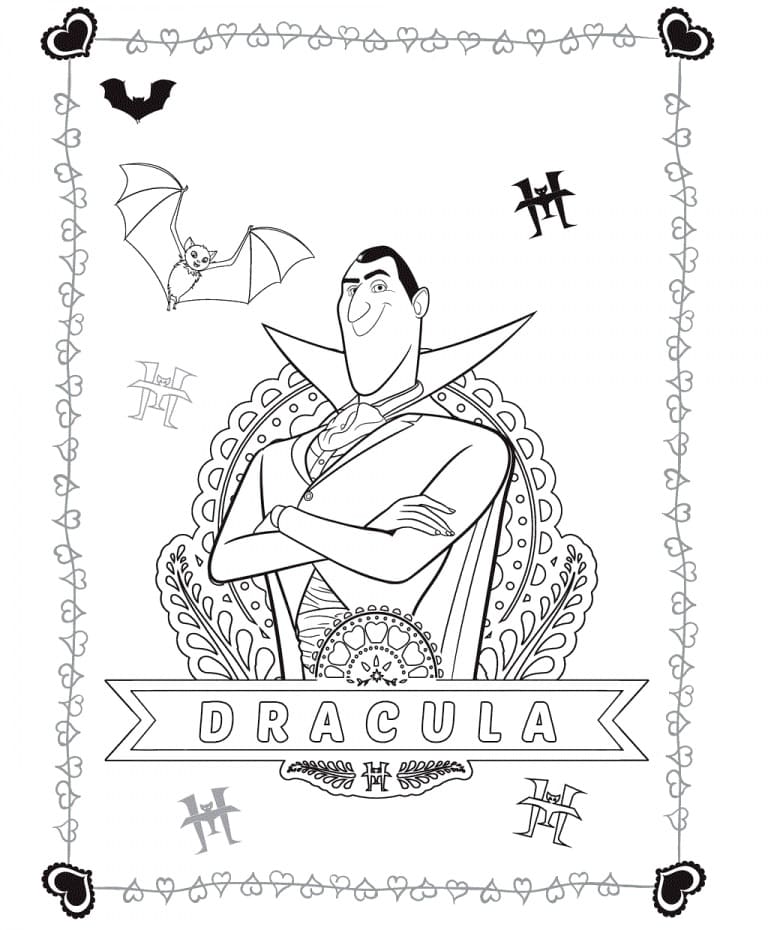 Desenho Conde Dracula de Hotel Transilvania para Colorir