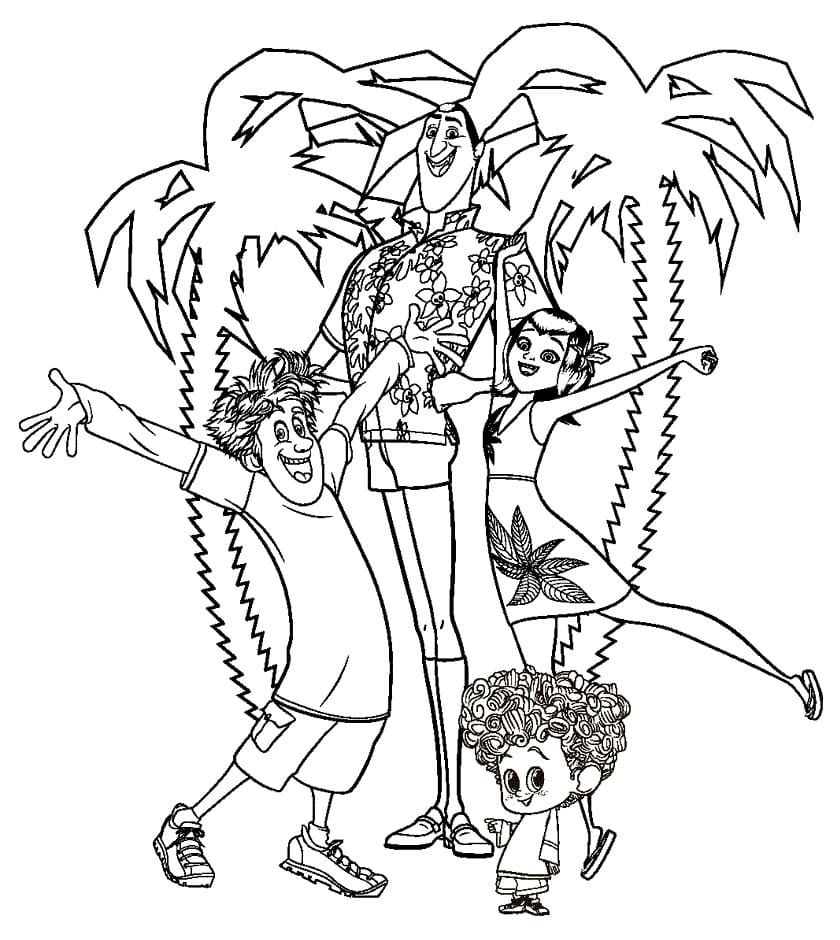 Desenho de Hotel Transilvania para Colorir Tinta Guache