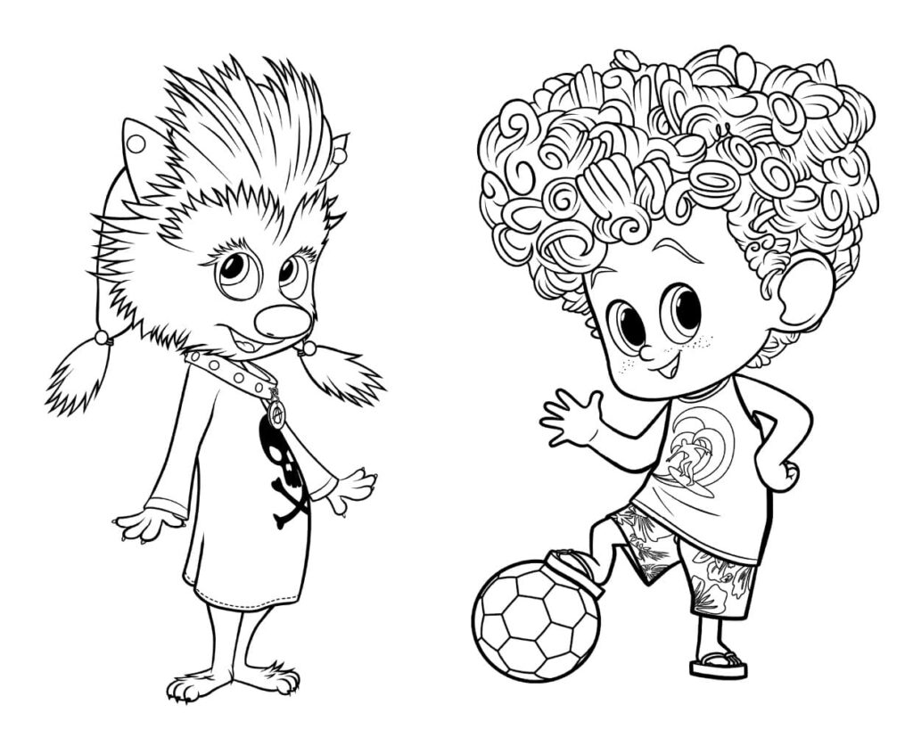 Desenho Winnie e Dennis para Colorir