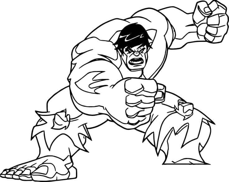 Desenho de Hulk Animado para Colorir