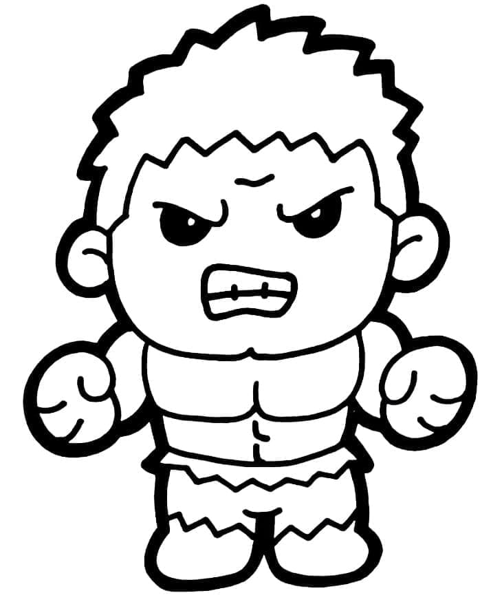 Desenho de Hulk Chibi para Colorir