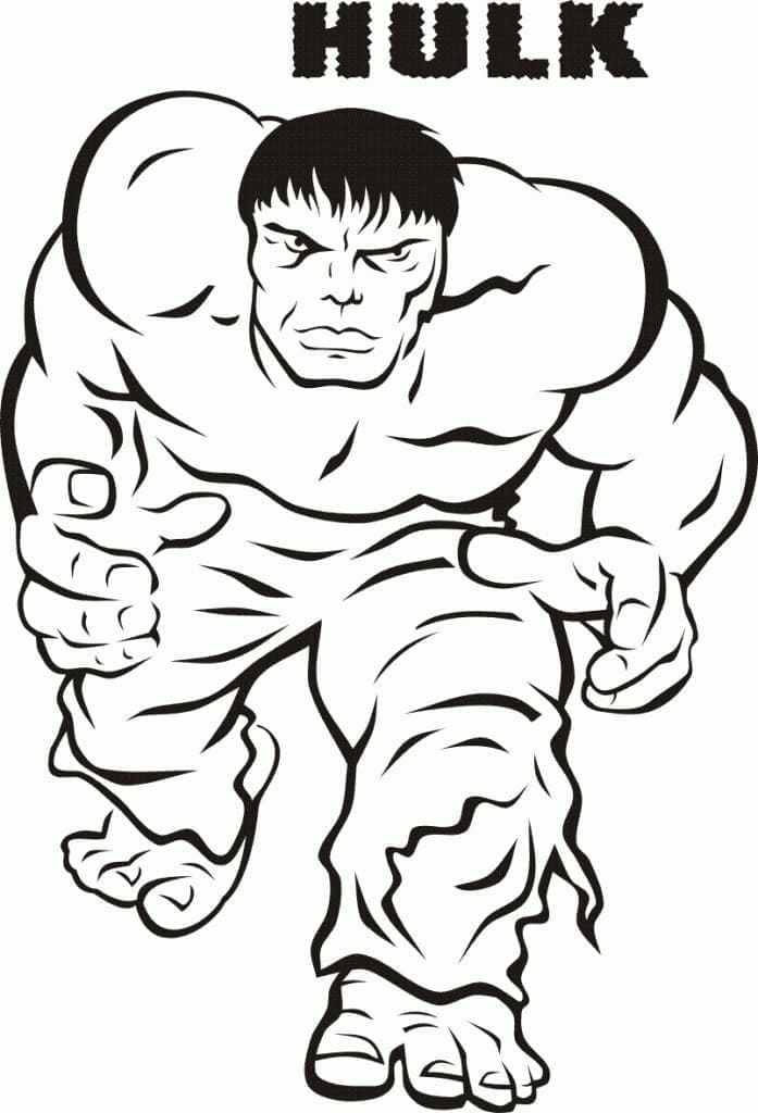 Desenho de Hulk Correndo para Colorir