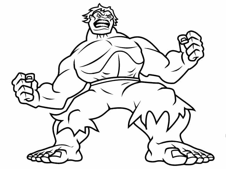 Desenho de Hulk de Desenho Animado para Colorir