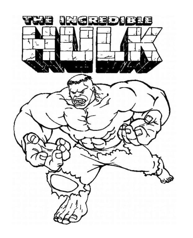 Desenho de Hulk de Marvel Vingadores para Colorir
