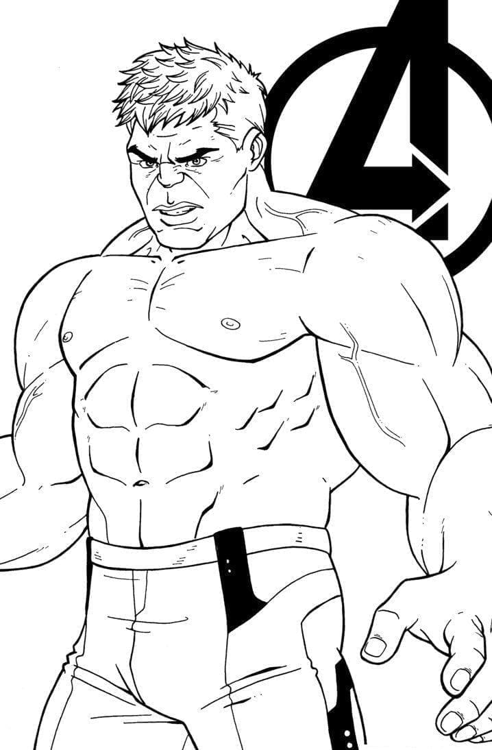 Desenho de Hulk de os Vingadores para Colorir