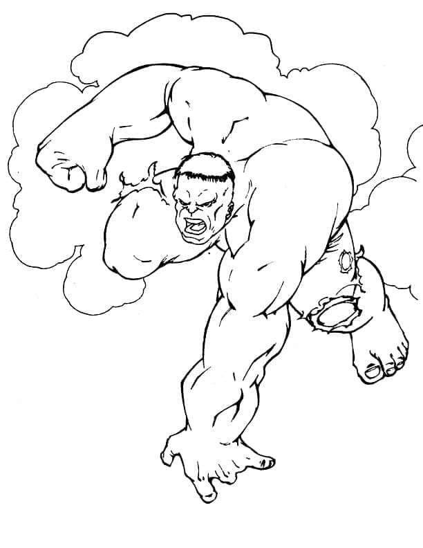 Desenho de Hulk de Super Herói para Colorir