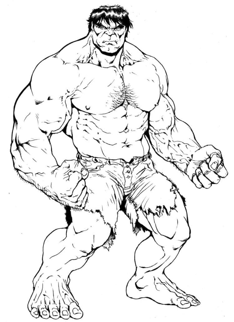 Desenho de Hulk En Marvel para Colorir
