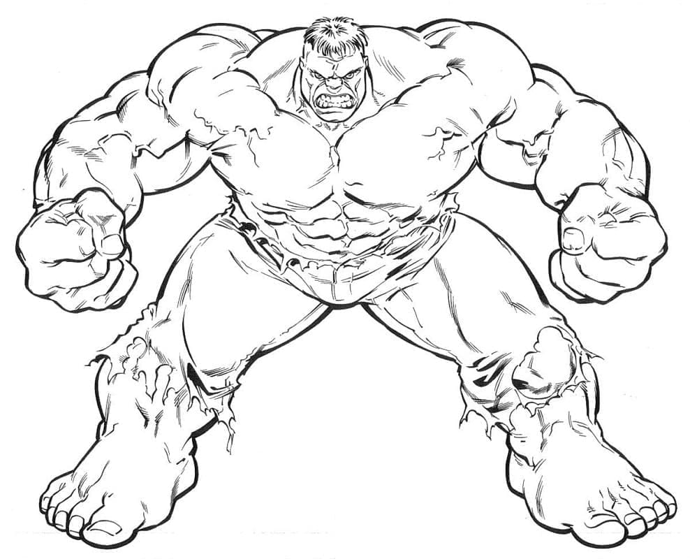 Desenho de Hulk En Marvel Vingadores para Colorir