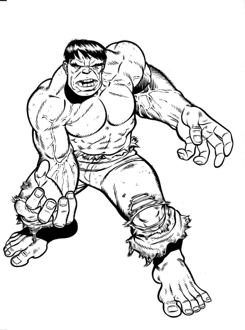 Desenho de Hulk Forte para Colorir